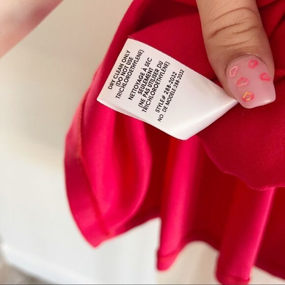 Nanette Lepore Red Front Pleat Circle Swing Dress - Picture 9 of 9